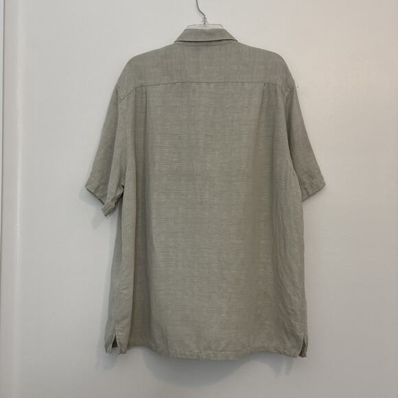 TASSO ELLA ISLAND Silk Linen Shirt Men’s XXL Short Sleeve Button Down - Picture 2 of 8